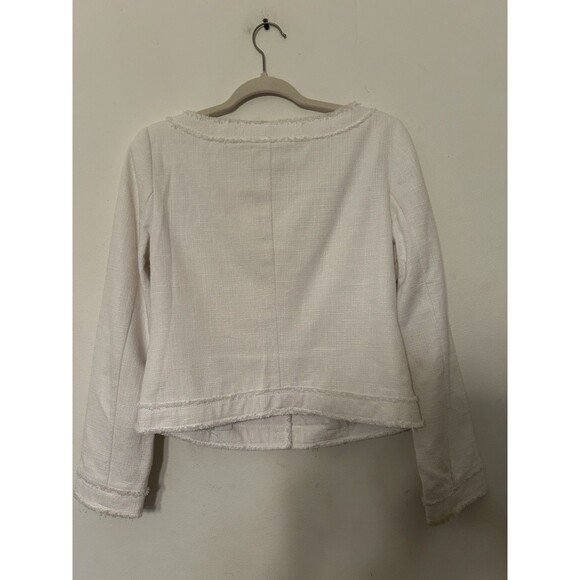 lilly pulitzer Millie Tweed Jacket White Linen Blend Womens medium - Picture 8 of 13